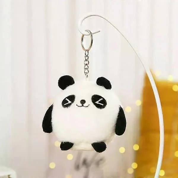 10 cm långhårig plyschdocka med kedja söt Kawaii björndjurleksak liten hängdocka väska nyckelring docka barn flickleksakspresenter