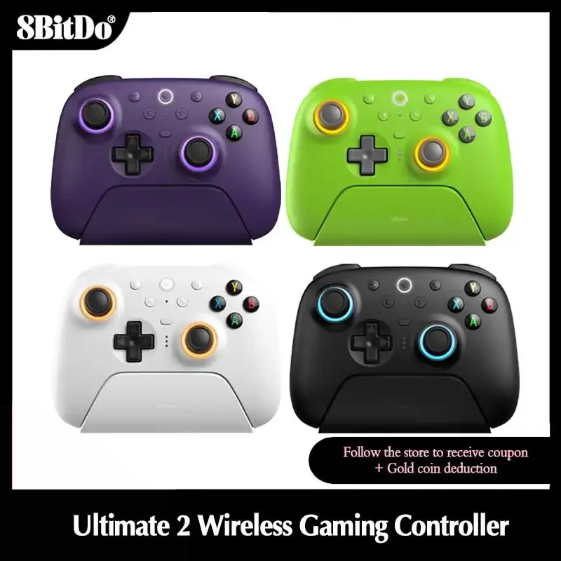 AliExpress - 8BitDo Ultimate 2 Wireless Controller, 2,4G Gamepad mit Ladestation, TMR Joystick 2,4G Gamepad für PC, Windows 10, 11, Android