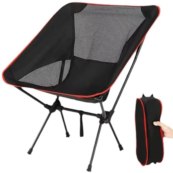 Folding Chair - Beach Chairs - High Stable Backrest, Portable & Reinforced Outdoor Lounge Chair - for Outdoor, Camping, Picnic, Fishing