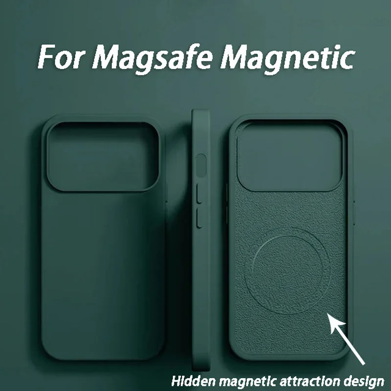 AliExpress - Luxuriöse MagSafe Wireless-Ladehülle für Apple iPhone 17 15 12 14 13 16 Pro Max Flüssigsilikon Stoßfeste Schutzhülle
