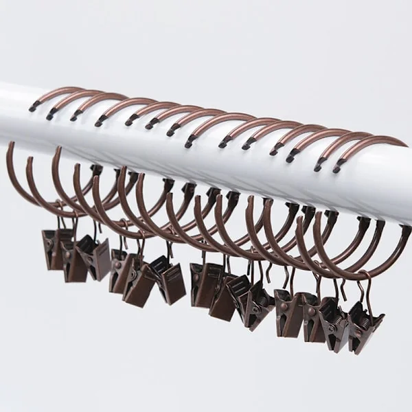 Curtain Rod Rings Shower Rings Decorative Shower Rod Rings Sliding Hooks Black Pack of 36 Red Bronze