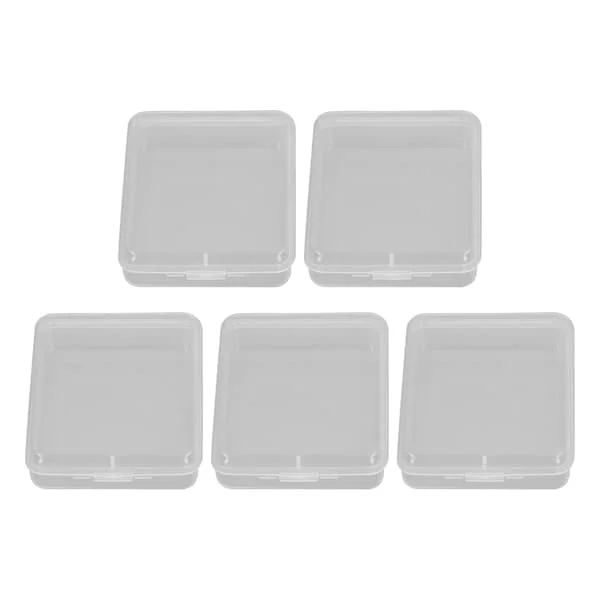 5 STK Plast Oppbevaringsbokser Tom Emballasjeboks Rektangulær Beholder for Deler Smykker Håndverk Transparent