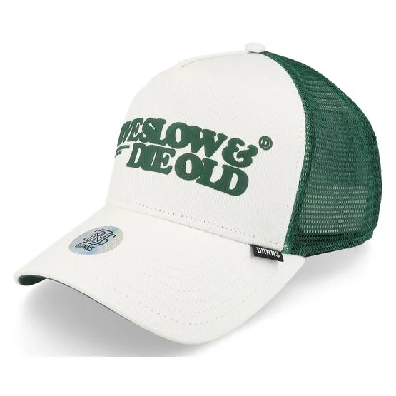 Djinns - Hft Cap LSDO White/Green Trucker Trucker White Cap - @ Hatstore