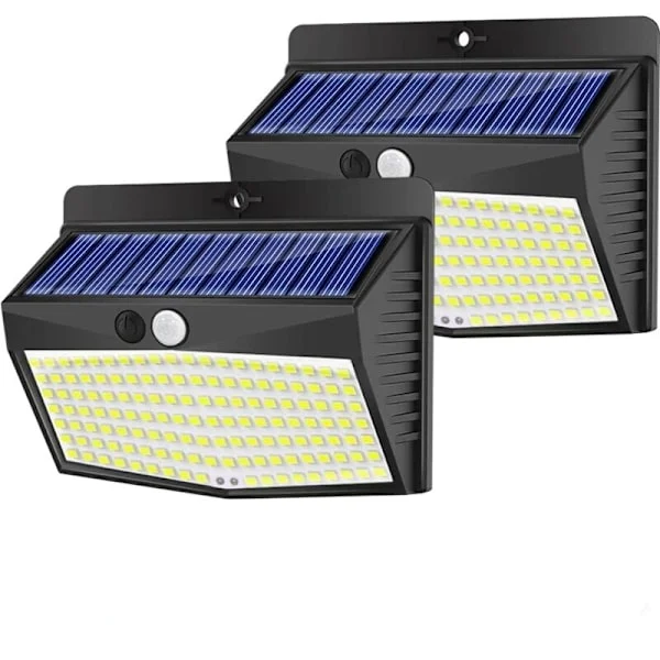 Utendørs solcellelampe. 1 stk utendørs solcellelampe med bevegelsessensor. 138 LED solcellelyskaster, IP65 vanntett solcellelampe