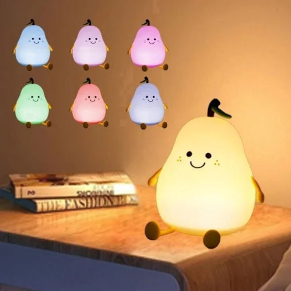 Oppladbar Baby Nattlampe - Silikon Berørings-Nattbordslampe for Barn og Mødre - 7 LED-farger