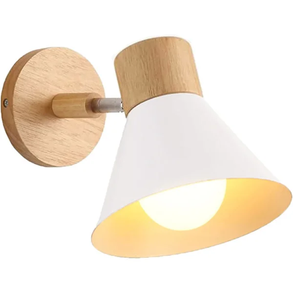 Modern Wall Lamps Indoor E27 Industrial Wall Light Adjustable Wooden Wall Lamp Wall Sconce Decoration for Bedroom Living Room Hallway Cafe