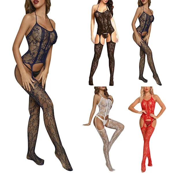 Nya Kvinnor Spets Sexiga Underkläder Mesh Body Fisknätsstrumpor
