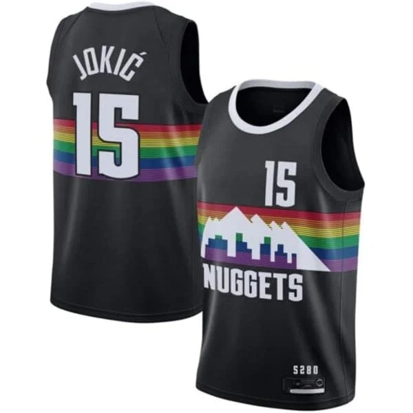 Herr Dam Baskettröja JOKIC 15# MURRAY 27# PORTER JR. 1# vuxen Mode Topp T-shirt Sport T-shirts svart #15 A S