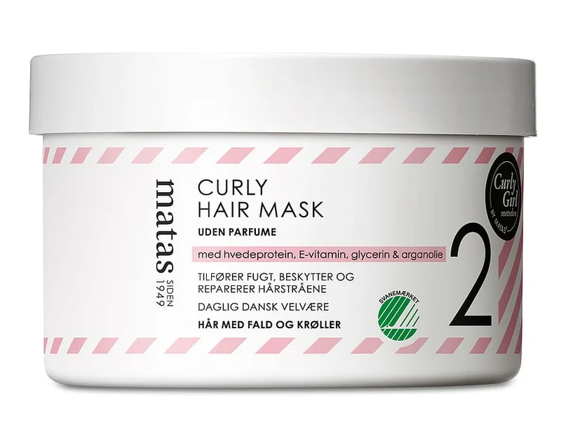 Matas Striber Curly Protein Hair Mask Uden Parfume 250 ml, Hår, Shampoo & Hårpleje, Hårkur