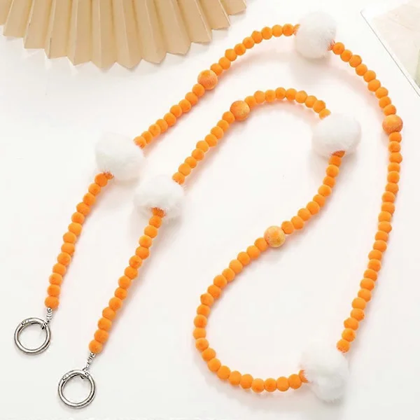 Plant Velvet Beaded Phone Necklace, Stylish Crossbody Chain for Phone Case