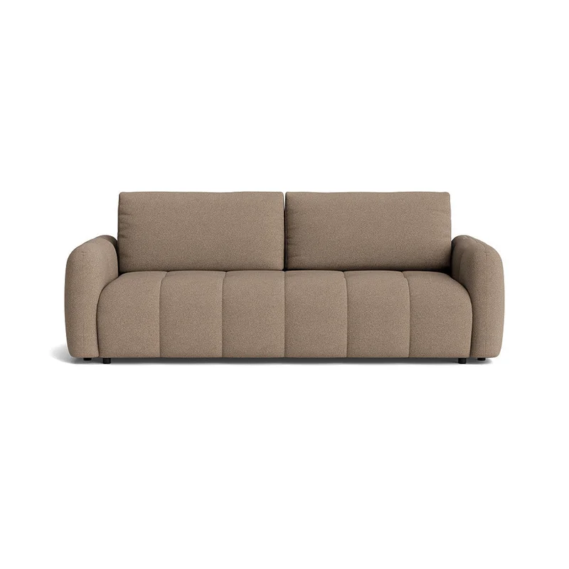 Toscana 3 Personers Sovesofa med Opbevaring - Loop Mørk Beige - 239x107x90cm - Slidstærk Sofa med Bonell Fjedre & Nozag Fjedre for Optimal Komfort