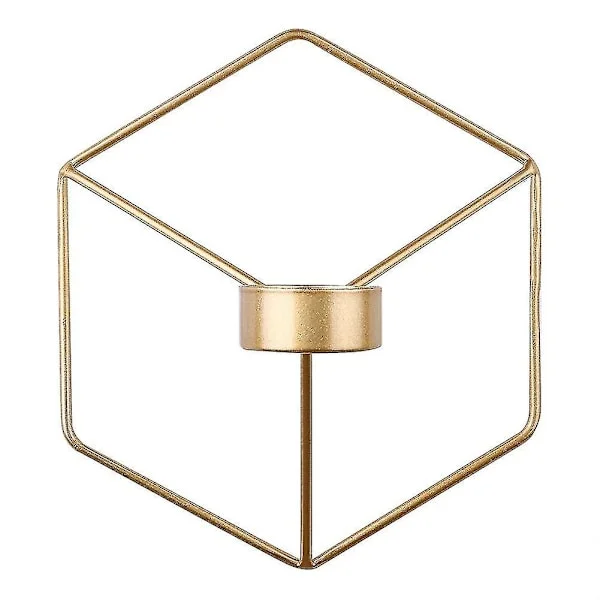 Nordisk stil 3D geometrisk ljusstake i metall, väggljusstake, heminredning, prydnad (FMY)