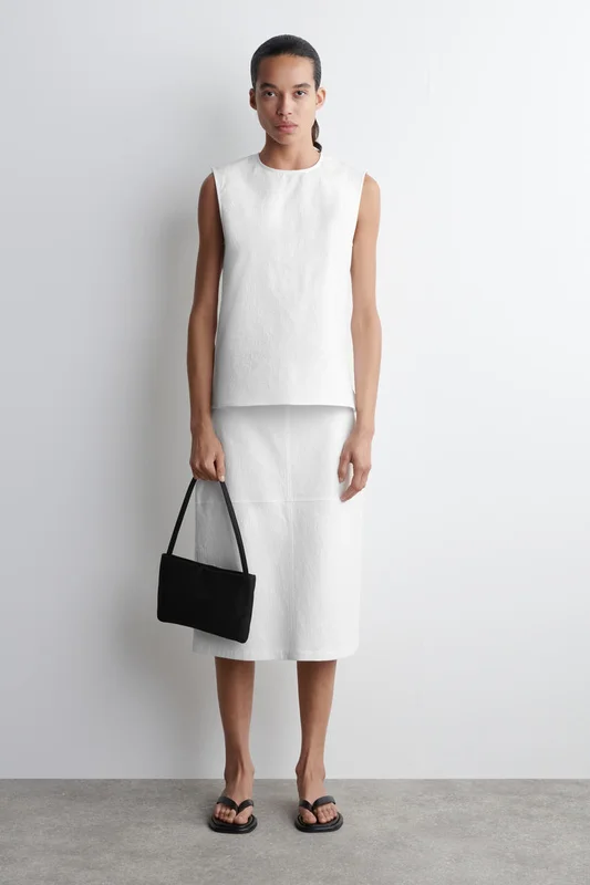 COS Women's Cotton Pencil Skirt in White