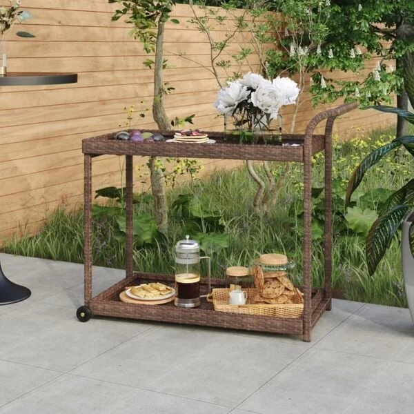 vidaXL Serveringsvagn brun 100x45x83 cm konstrotting