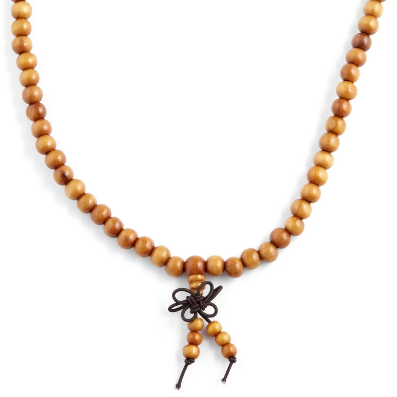 Light Wooden Beaded Necklace for Men - Beaded necklaces