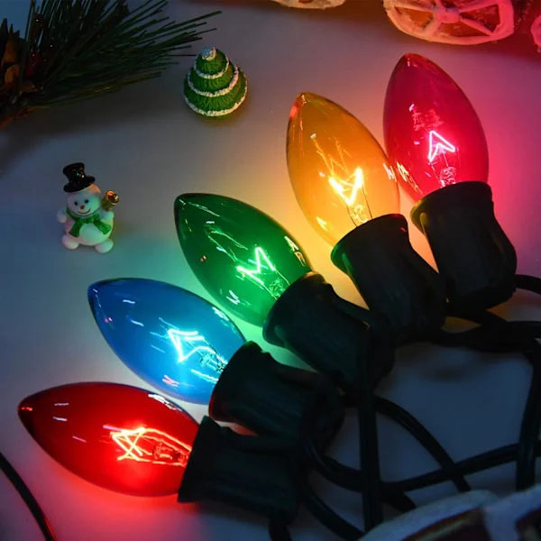 C7 Multicolor Christmas Lights Vintage Christmas Tree Lights Indoor Outdoor