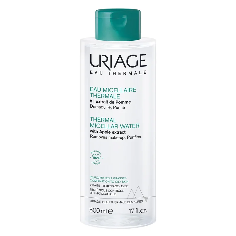 URIAGE IGIENE VISO Acqua Micellare Termale per Pelle Mista e Grassa 500ml - Acqua detergente viso