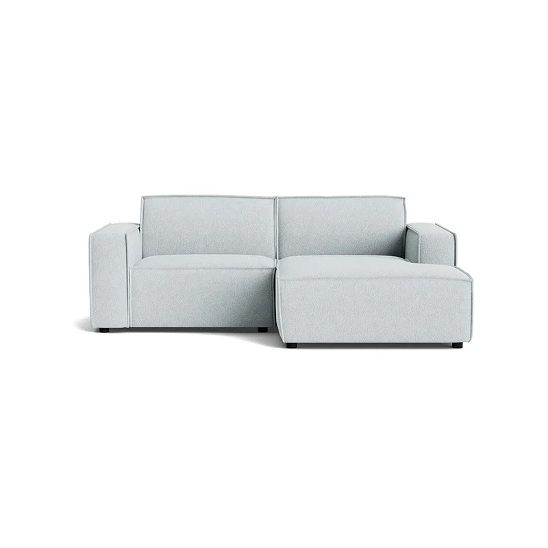 Lyon Lille Chaiselong Sofa, Højrevendt, Aragon Krystal Blå, Kompakt Design, Pladsbesparende - 225x160x80cm - Perfekt til Små Stuer/Lejligheder
