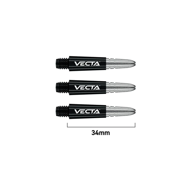Winmau 2025 Vecta Dart Shafts Stems Black/Silver / Short