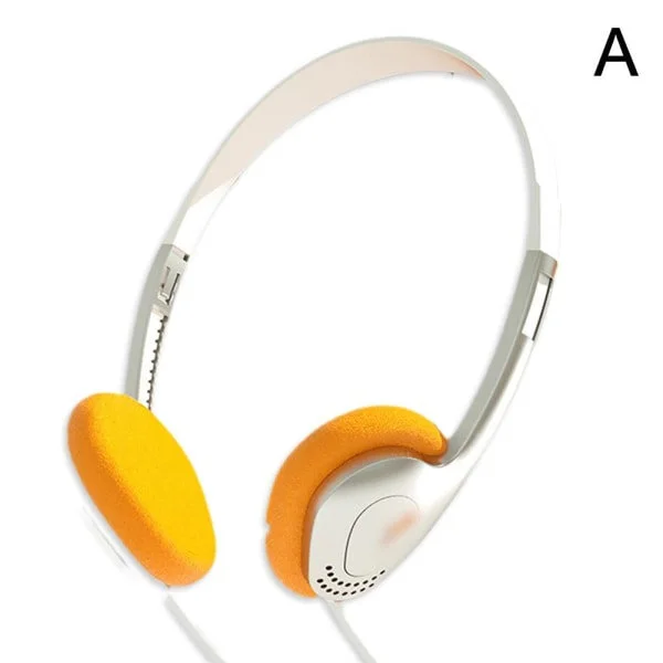 Vintage Retro Klassiska Hörlurar Headset för Sony Panasonic CD MD orange one-size