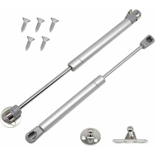 Set med 2 Gasfjädrar, 60N/6 kg Möbelfjäder Gasdämpare, Mjukstängande Gångjärn, Hydraulisk Fjäder Skåpfjäder för Köksluckor (2, 60N)
