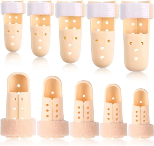 10 stycken fingerskena för hammarfinger, stöd för fingrar, fingerskena