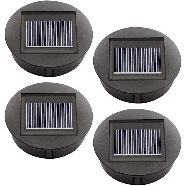 4 stk. solcelle-erstatningslamper med LED-pærer, solcelle-loftlampe-erstatning, LED-solpanel-skygge