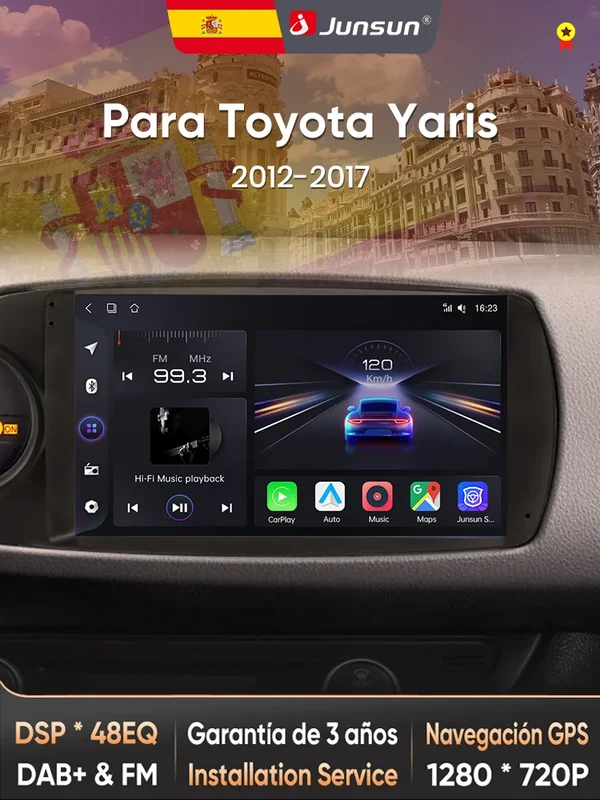 AliExpress - Junsun KI-Sprachsteuerung Autoradio für Toyota Yaris 2012 2013-2017 Kabelloses CarPlay Android Auto 2DIN Multimedia GPS Bluetooth DAB+ 