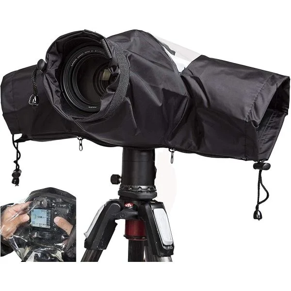 【DT】Vedenpitävä kameran sadesuoja Ammattimainen pehmeä musta kameran sadesuoja kaikille DSLR-järjestelmäkameroille