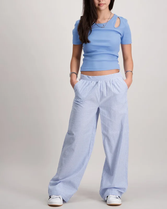 Kids ONLY KOGSMILLA LIFE STRIPE PANT WVN Valkoinen Housut Tytöt - Kids Brand Store