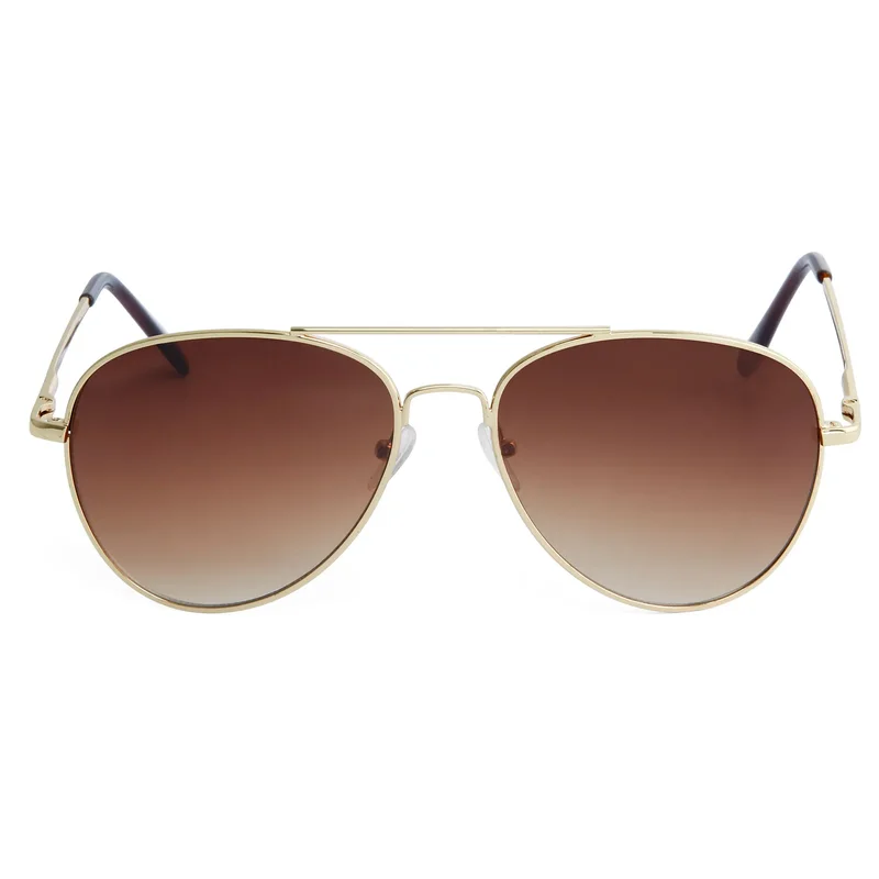 Occhiali da sole Aviator marroni e oro con lenti fumè per uomini - Occhiali da sole Aviator