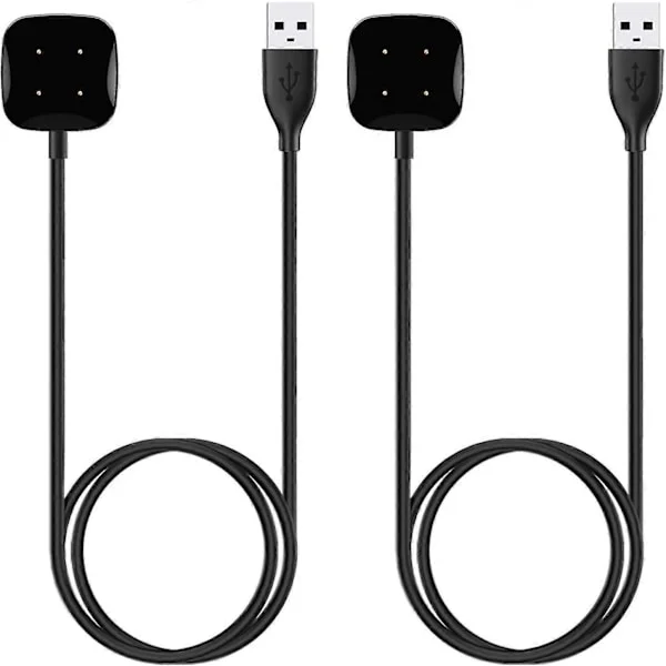 2-pack laddare, kompatibel med Fitbit Sense/Fitbit Sense 2, Fitbit Versa 3 / Fitbit Versa 4, ersättningsladdningskabel