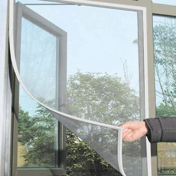 2-pack Myggnät för Fönster, Insektsnät Fönsternät 1.3m x 1.5m Skydd mot Insekter Bin Myggor med 1 Rulle Självhäftande Tejp