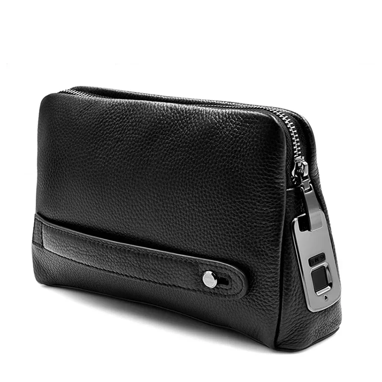 AliExpress - Männer Fingerprint Lock Taschen für männer Leder Handtasche Männlichen Lange Geld Brieftaschen Handy Tasche Männer Messenger Tasche Anti-