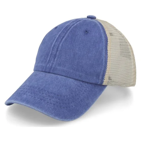 Equip - Blå trucker Caps - Fashion Custom Vintage Dark Blue/Khaki Trucker @ Hatstore