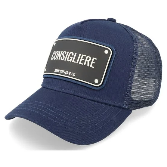 John Hatter & Co - Blå trucker Caps - Consigliere Navy Trucker @ Hatstore