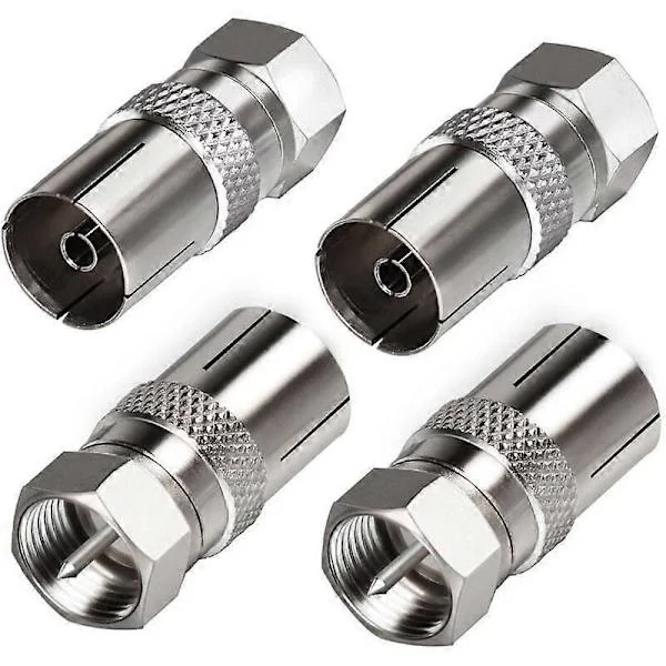 4 stk. TV-antenne stik F Han til Hun TV TV-antenne Stik Koaksial Adapter til Antenne Kabel Kabler Satellit 9,5 Hun TV til Type Conne