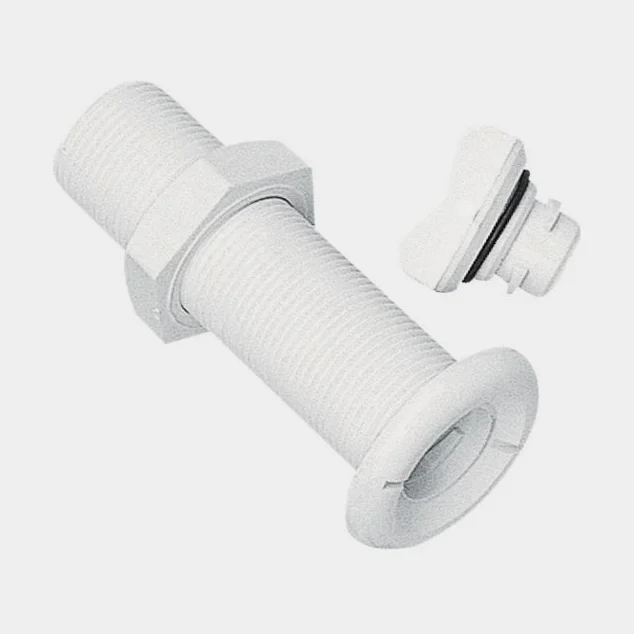 Tapón de achique / tapón de fondo barco Plastimo Fast Lock Drain Socket, pasante, poliamida, 107 mm, blanco