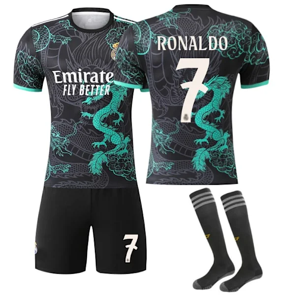 2526 Sort Grøn Nr.9 Mbappe trøje 5 Bellingham 7C Ronaldo trøje Real Madrid specialudgave drage-mønstret fodboldtrøje