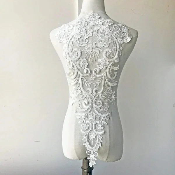 Sequined Lace Tube Applique Tube Top Applique Embroidery Patch
