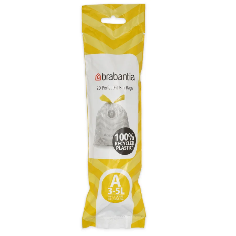 Brabantia PerfectFit avfallspåsar A 3–5 liter, 20-pack | Fler produkter > Städning & Diskning > Avfallspåsar | Bagaren och Kocken