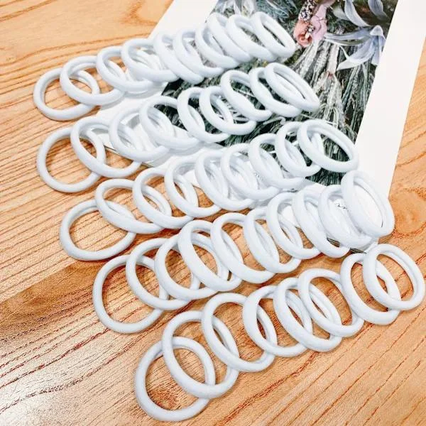 50/100 stk Svarte Hårbånd for Kvinner Jenter Hårbånd Høy Elastisk Gummibånd Hårbånd Hestehaleholdere Scrunchies Tilbehør HVIT 100stk