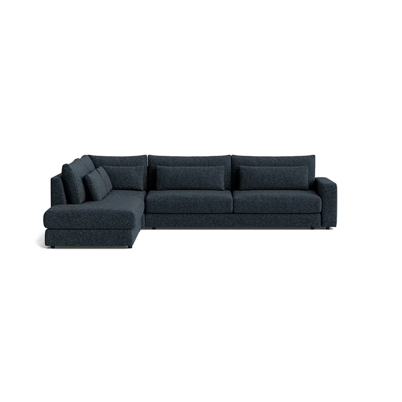 Sevilla Ecksofa, links, Modesto Dunkelblau, modernes Design, bequeme Polsterung, hochwertige Federung, stilvolle Eckcouch, Wohnzimmer, 85cm