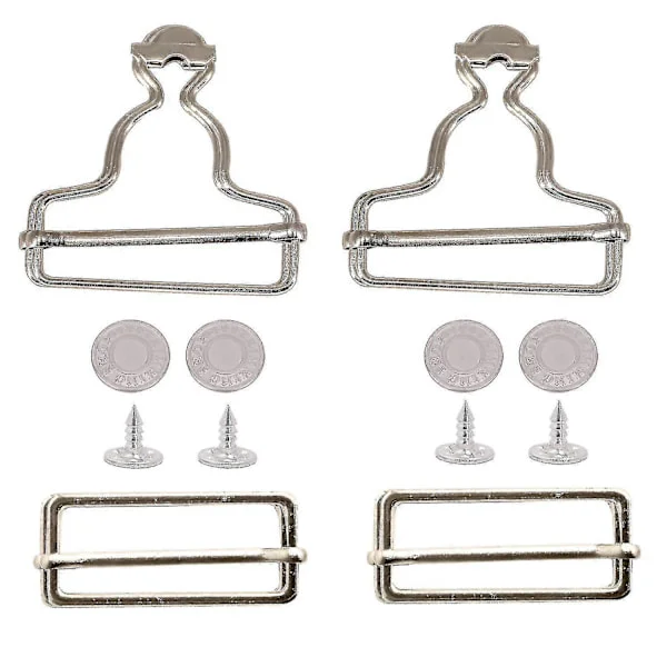 Hängselbyxa Spänne Justerbara Slider Clips Med Jeansknappar STORLEK, FÄRG Silver