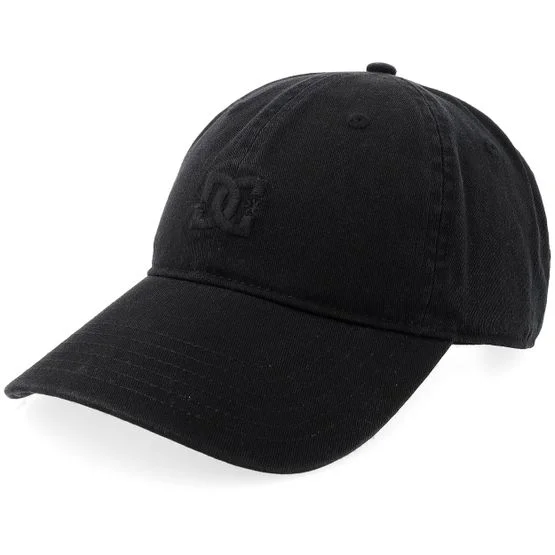 DC - Sort unconstructed Kasket - " Cap Star Vintage Strapback Black Dad Cap" @ Hatstore