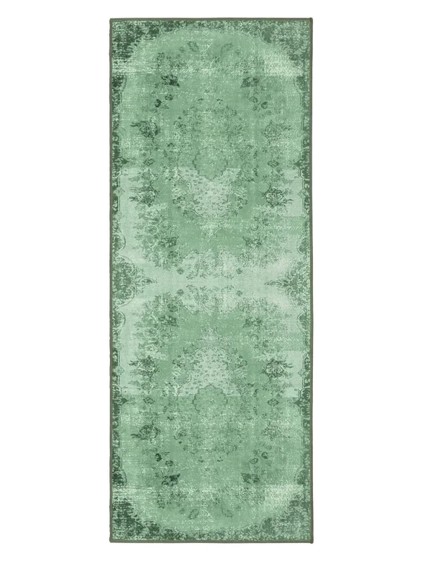 Medalhão Lavável Pequeno Scarlett Tapete - Verde 80X200 Em Estilo Clássico