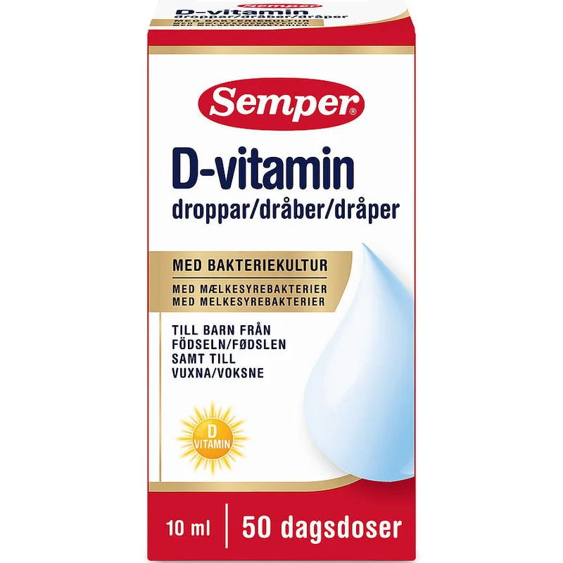 Semper D-vitamin dråber 10 ml, Helse & Madvarer, Børnevitaminer, D-vitamin Til Børn