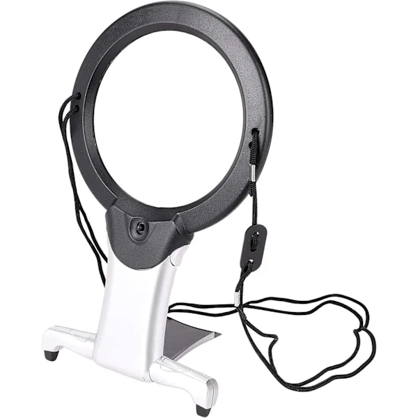 Förstoringsglas med Lampa och Ställ, 6X Förstoringsglas med Lampa, Handsfree Förstoringsglas med Ställ, Stora Förstoringsglas med 2 LED-lampor