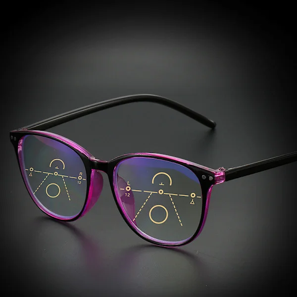 Progressive Multifocal Reading Glasses Blue Light Blocking Computer Glasses Black Red Strength 1.5 Black Red