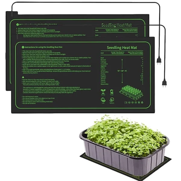 Lämpömatto kasveille 25×52 cm, vedenpitävä eristetty matto, 20W taimien lämpömatto, kasvien lämmitys hydroponiseen viljelyyn, energiatehokas